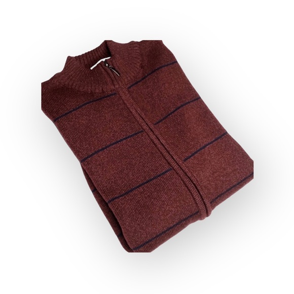 new YSL ⊛ Saint Laurent ⊛ Zip Front Cardigan Wool Sweater ⊛ Burgundy Melange ⊛ - Picture 12 of 16